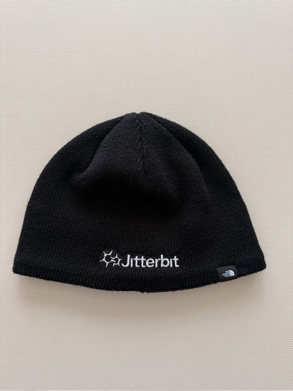 The North Face Black Jitterbit Logo Knit Beanie